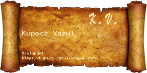 Kupecz Vazul névjegykártya